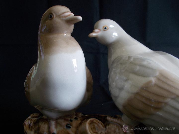 Antig&uuml;edades: BELL&Iacute;SIMA COMPOSICI&Oacute;N EN PORCELANA CLEAN, REPRESENTANDO DOS PALOMAS. - Foto 3
