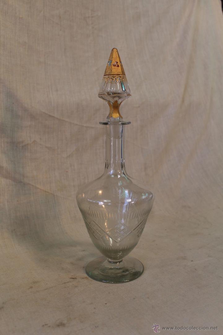 Antig&uuml;edades: botella licarera en cristal tallado - Foto 2