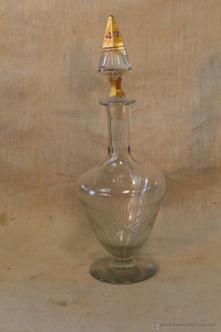 Antig&uuml;edades: botella licarera en cristal tallado - Foto 4