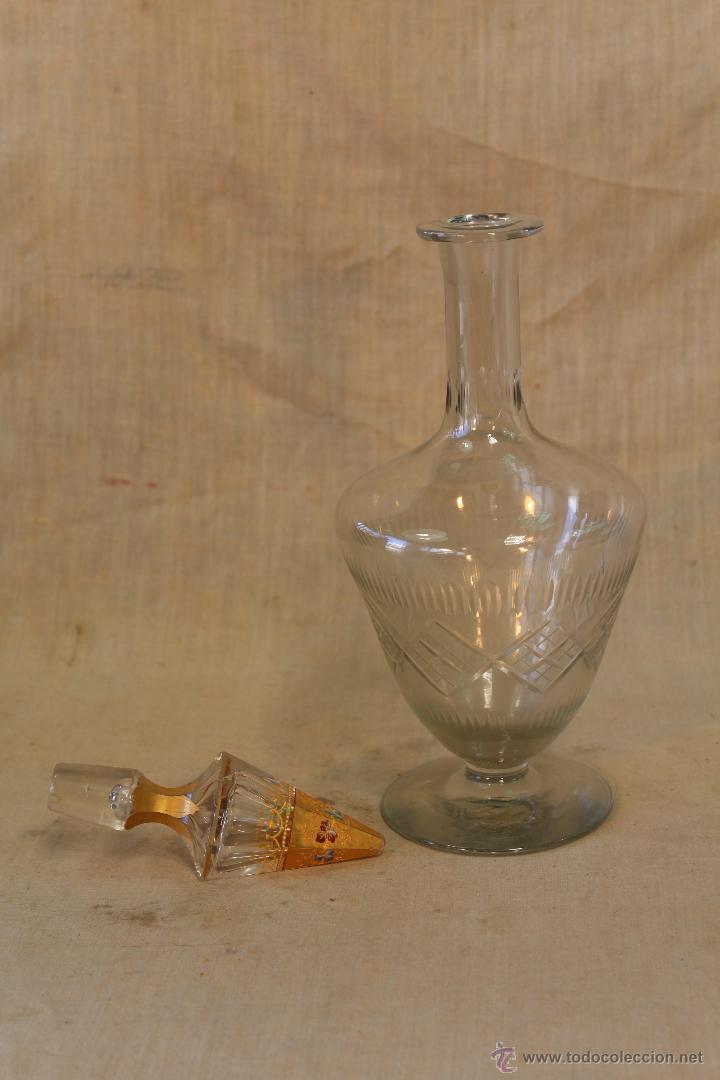 Antig&uuml;edades: botella licarera en cristal tallado - Foto 5