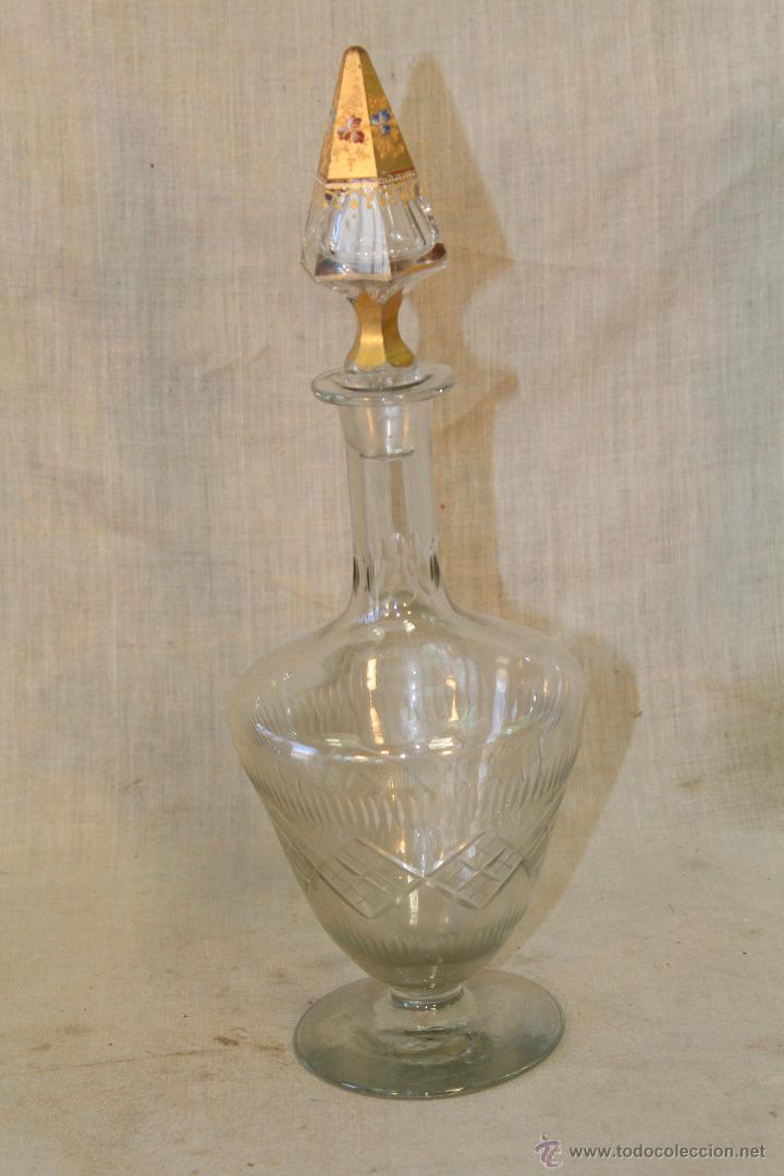 Antig&uuml;edades: botella licarera en cristal tallado - Foto 6