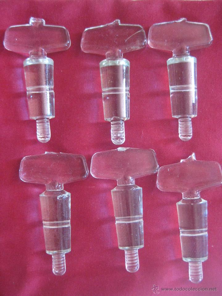 Antiquit&eacute;s: PIEZAS DE CRISTAL SIN USAR-6-ME DICEN SON LLAVES DE PASO CON ROSCA DE EMBUDOS SEPARADORES O BURERAS