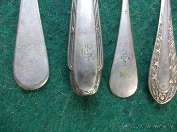 Antig&uuml;edades: lote de cucharas y cuchillo con iniciales - Foto 2