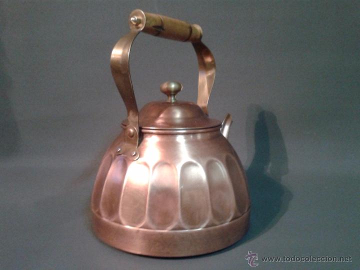 Antig&uuml;edades: CAFETERA ANTIGUA DE COBRE - Foto 3