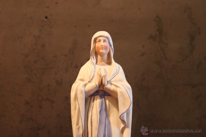 Antig&uuml;edades: VIRGEN DE LOURDES BISCUIT, S. XIX - Foto 3