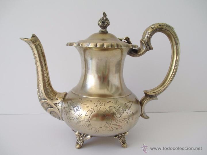 Antig&uuml;edades: JUEGO DE CAF&Eacute; O T&Eacute; DE METAL - Foto 2