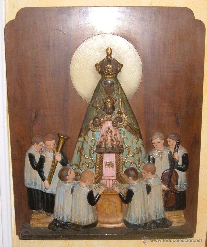 Antig&uuml;edades: Virgen de Montserrat para colgar con luz. - Foto 1