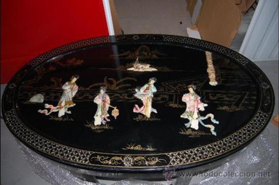 Antig&uuml;edades: mesa china con marfil - Foto 1