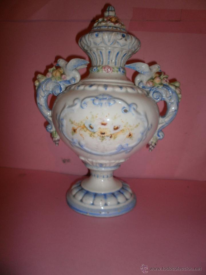 Antig&uuml;edades: JARRON DE CERAMICA PARA CENTRO DE MESA  S-XIX - Foto 1
