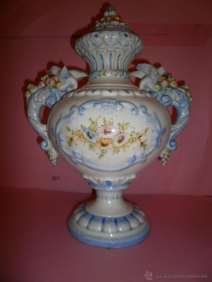 Antig&uuml;edades: JARRON DE CERAMICA PARA CENTRO DE MESA  S-XIX - Foto 3