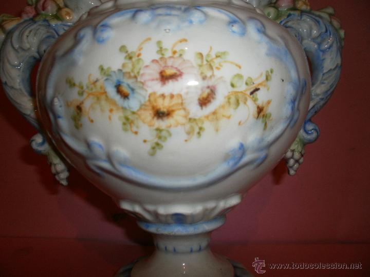 Antig&uuml;edades: JARRON DE CERAMICA PARA CENTRO DE MESA  S-XIX - Foto 5