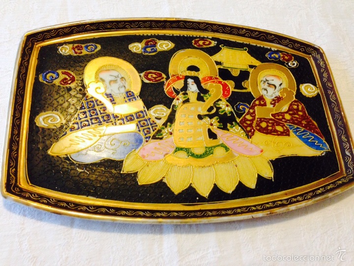 Antig&uuml;edades: Bandeja de porcelana satsuma - Foto 1