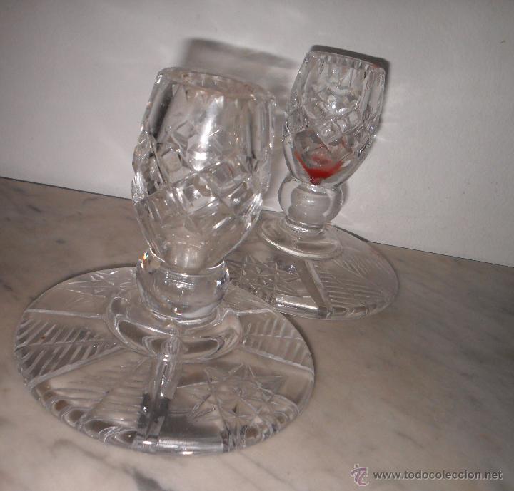 Antig&uuml;edades: Pareja candelabros cristal - Foto 1