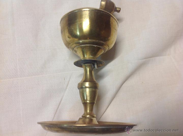 Antig&uuml;edades: candil velon llumeta de bronce - Foto 5