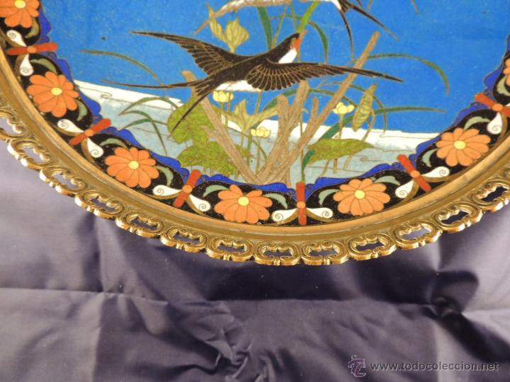 Antig&uuml;edades: CENTRO CLOISONNE ANTIGUO ENGARZADO EN BRONCE - Foto 8