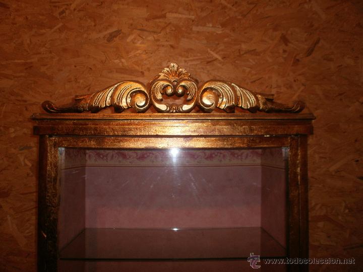 Antig&uuml;edades: VITRINA ESTILO LUIS XV ESTILO IMPERIO AL PAN DE ORO - Foto 4