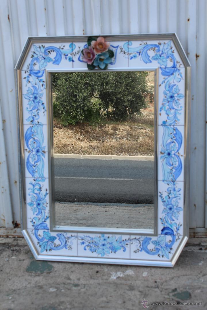 Antig&uuml;edades: ESPEJO EN METAL Y CERAMICA - Foto 3
