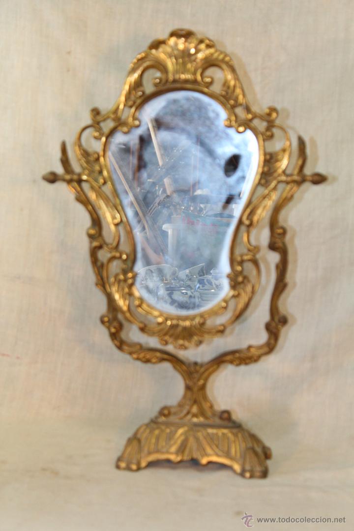 Antig&uuml;edades: ESPEJO DE SOBREMESA EN BRONCE - Foto 5
