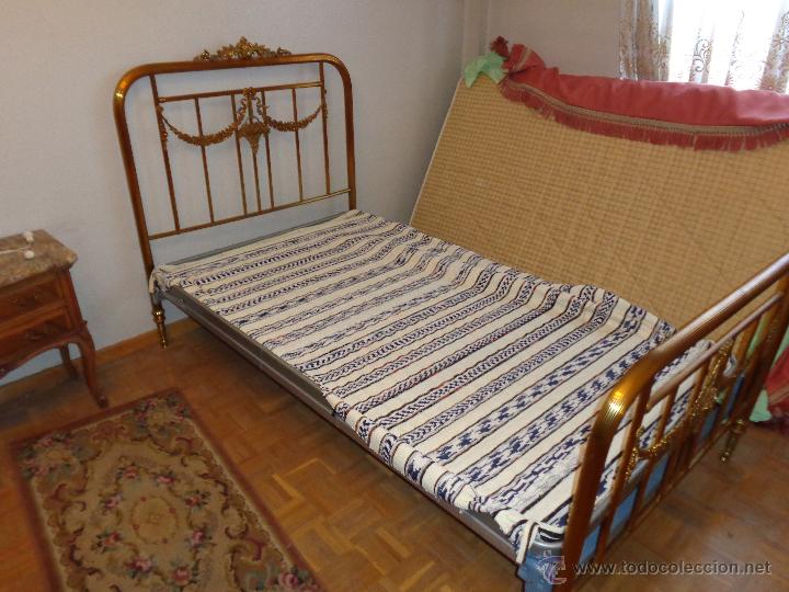 cama antigua de laton y bronce - Compra venta en todocoleccion