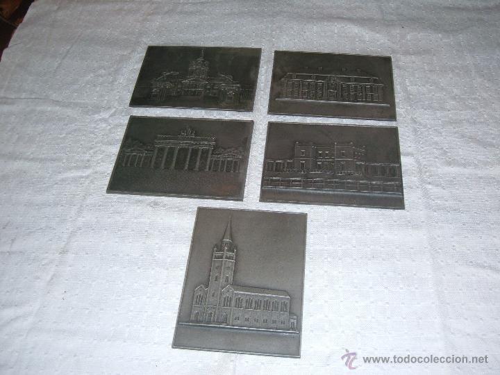 Antiquit&eacute;s: Conjunto de 5 Placas para colgar en Relieve tema de Alemania medidas 16 X 12cm