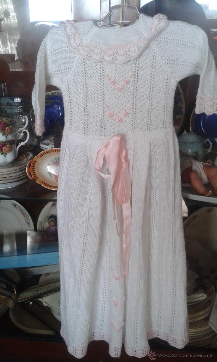 Antig&uuml;edades: BONITO VESTIDO DE BEB&Eacute;, DE PUNTO. - Foto 1