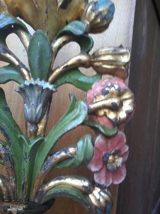 Antig&uuml;edades: GRAN PIEZA FLORERO DE MADERA. - Foto 2