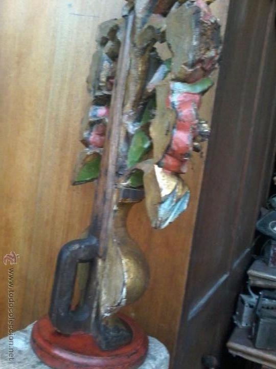 Antig&uuml;edades: GRAN PIEZA FLORERO DE MADERA. - Foto 3