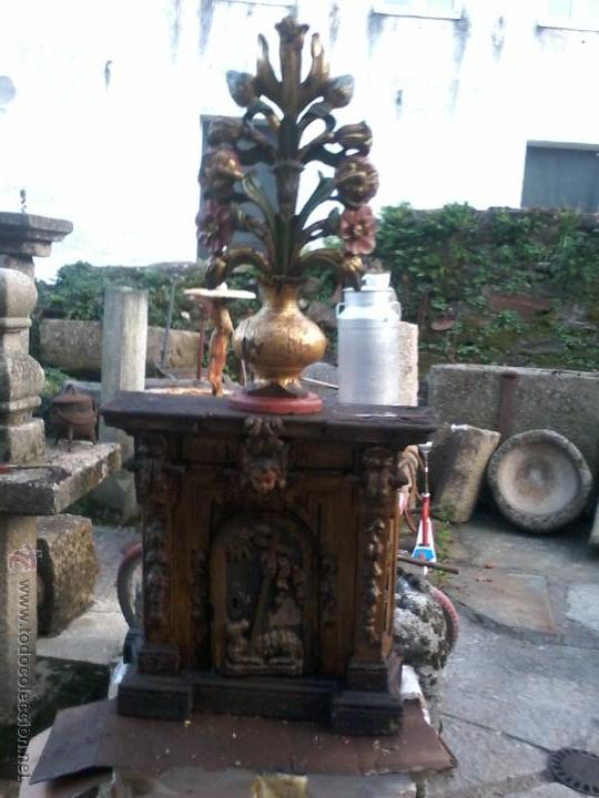 Antig&uuml;edades: GRAN PIEZA FLORERO DE MADERA. - Foto 5