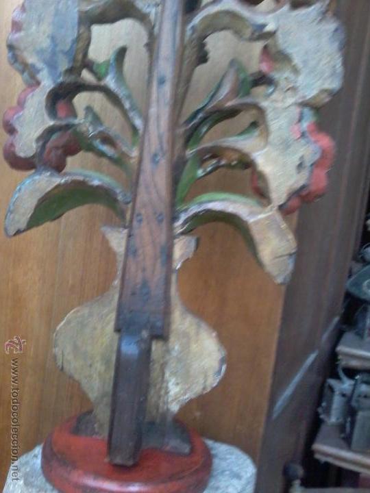 Antig&uuml;edades: GRAN PIEZA FLORERO DE MADERA. - Foto 7
