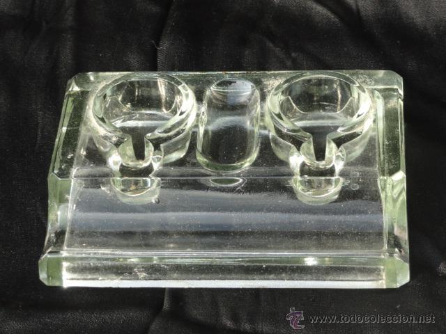 Antig&uuml;edades: BONITO TINTERO DE CRISTAL. - Foto 1