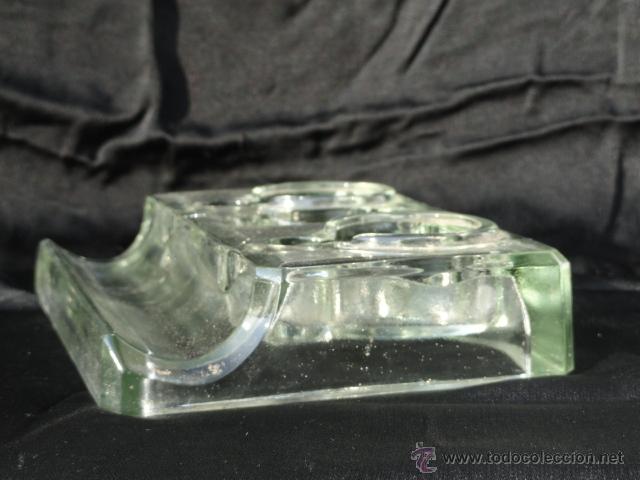 Antig&uuml;edades: BONITO TINTERO DE CRISTAL. - Foto 5