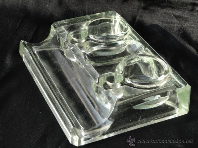 Antig&uuml;edades: BONITO TINTERO DE CRISTAL. - Foto 7