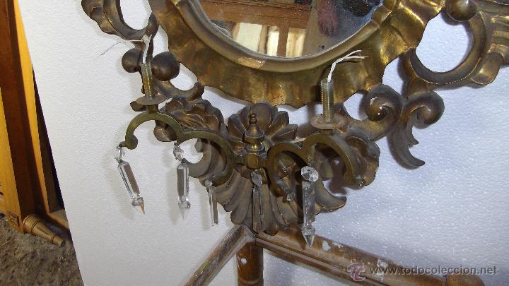 Antig&uuml;edades: ESPEJO ROCOCO TALLADO EN MADERA Y DORADO. - Foto 2