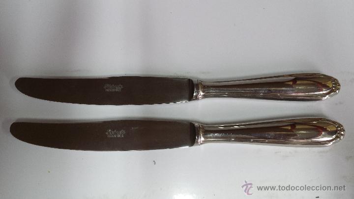Antiguidades: LOTE DE 2 CUCHILLOS DE MESA - MARCA PLATINETA