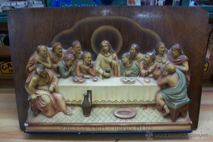 cuadro santa cena medidas 90x60 marco de madera - Buy Other religious  antiques on todocoleccion