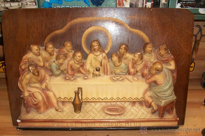 cuadro santa cena medidas 90x60 marco de madera - Buy Other religious  antiques on todocoleccion
