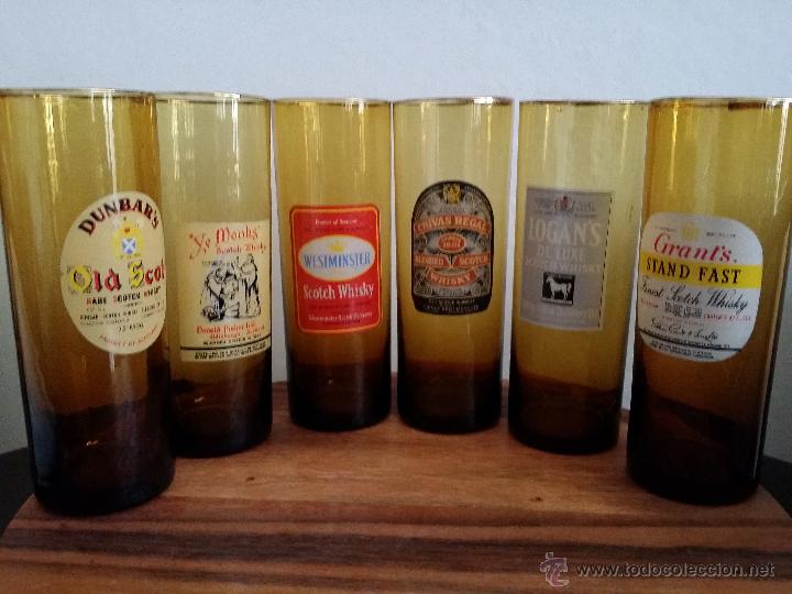 Antiques: VASOS DE CRISTAL WHISKY ESCOC&Eacute;S SERIGRAFIADOS, CRISTAL SOPLADO; DE COLECCI&Oacute;N