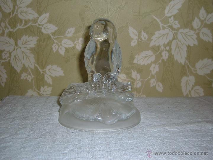 Antiques: Figura de Buho en cristal altura 14,5cm