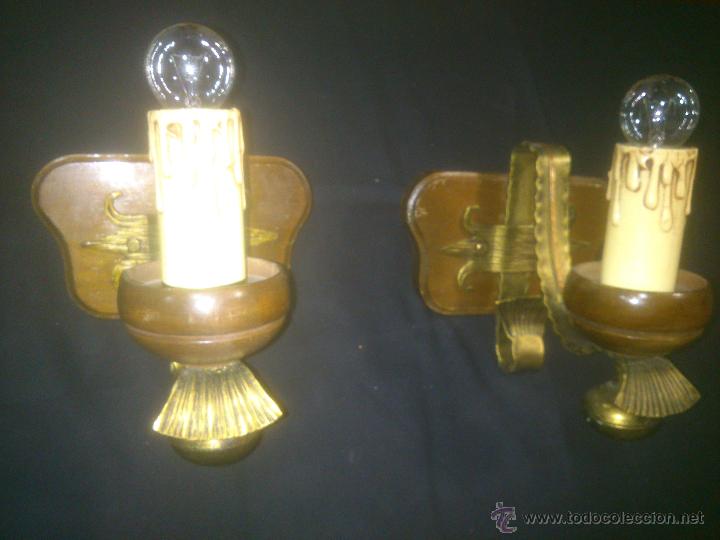 Antig&uuml;edades: APLIQUE VELERO DE FORJA Y MADERA - Foto 1