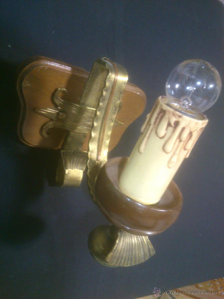 Antig&uuml;edades: APLIQUE VELERO DE FORJA Y MADERA - Foto 4