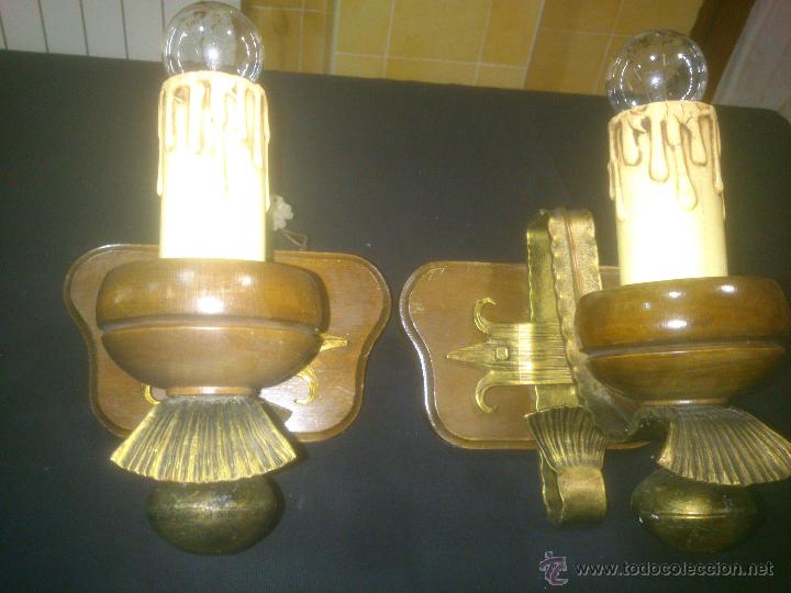 Antig&uuml;edades: APLIQUE VELERO DE FORJA Y MADERA - Foto 5