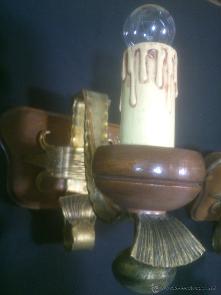 Antig&uuml;edades: APLIQUE VELERO DE FORJA Y MADERA - Foto 7