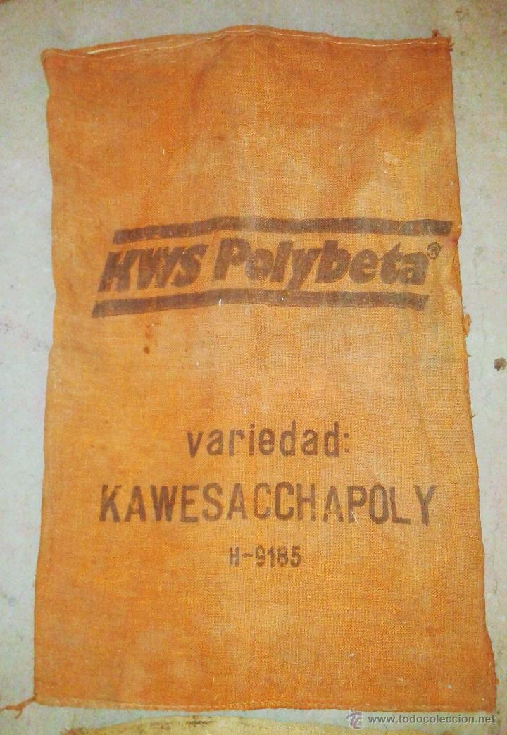 Antig&uuml;edades: SACO DE ARPILLERA KWS POLYBETA. APROXIMADAMENTE 61 X 97 CM - Foto 2