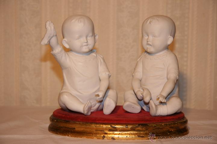 Antig&uuml;edades: Beb&eacute;s de piano en biscuit HEUBACH - Foto 1
