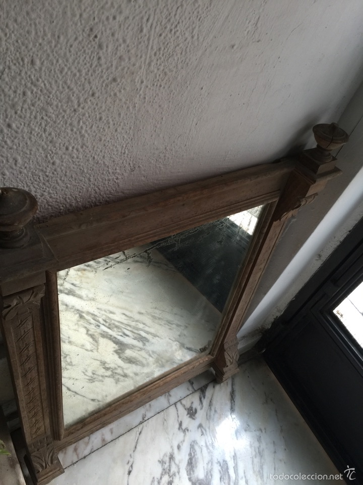 Antig&uuml;edades: ESPEJO ANTIGUO CRISTAL ORIGINAL DE PLOMO - Foto 1