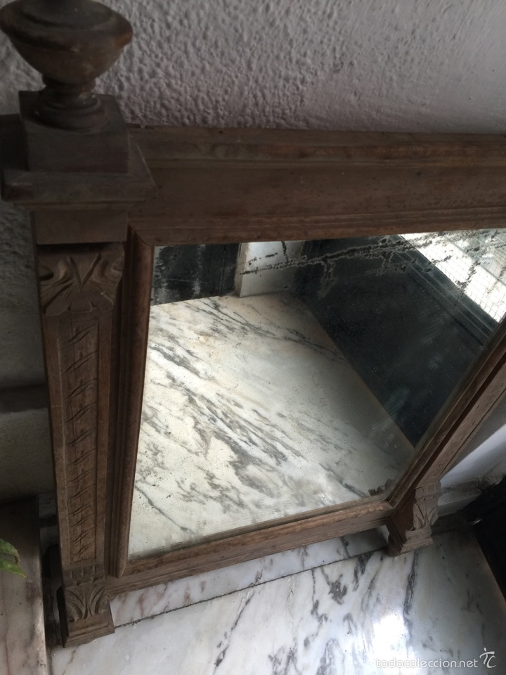 Antig&uuml;edades: ESPEJO ANTIGUO CRISTAL ORIGINAL DE PLOMO - Foto 2
