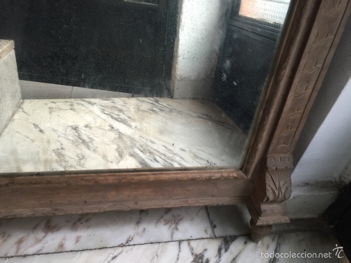 Antig&uuml;edades: ESPEJO ANTIGUO CRISTAL ORIGINAL DE PLOMO - Foto 4