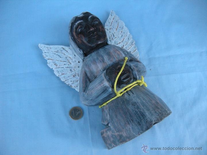 Antig&uuml;edades: ANGEL TALLADO EN MADERA. - Foto 2