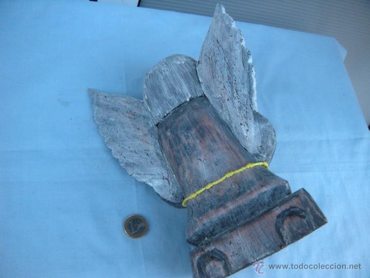 Antig&uuml;edades: ANGEL TALLADO EN MADERA. - Foto 3