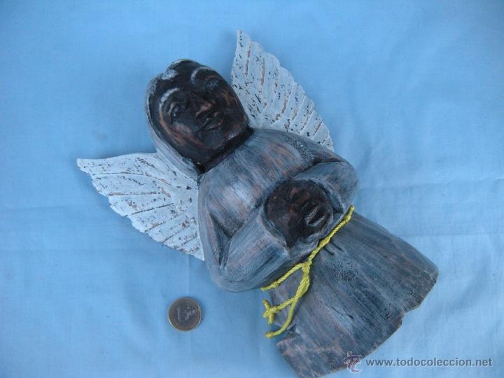 Antig&uuml;edades: ANGEL TALLADO EN MADERA. - Foto 6